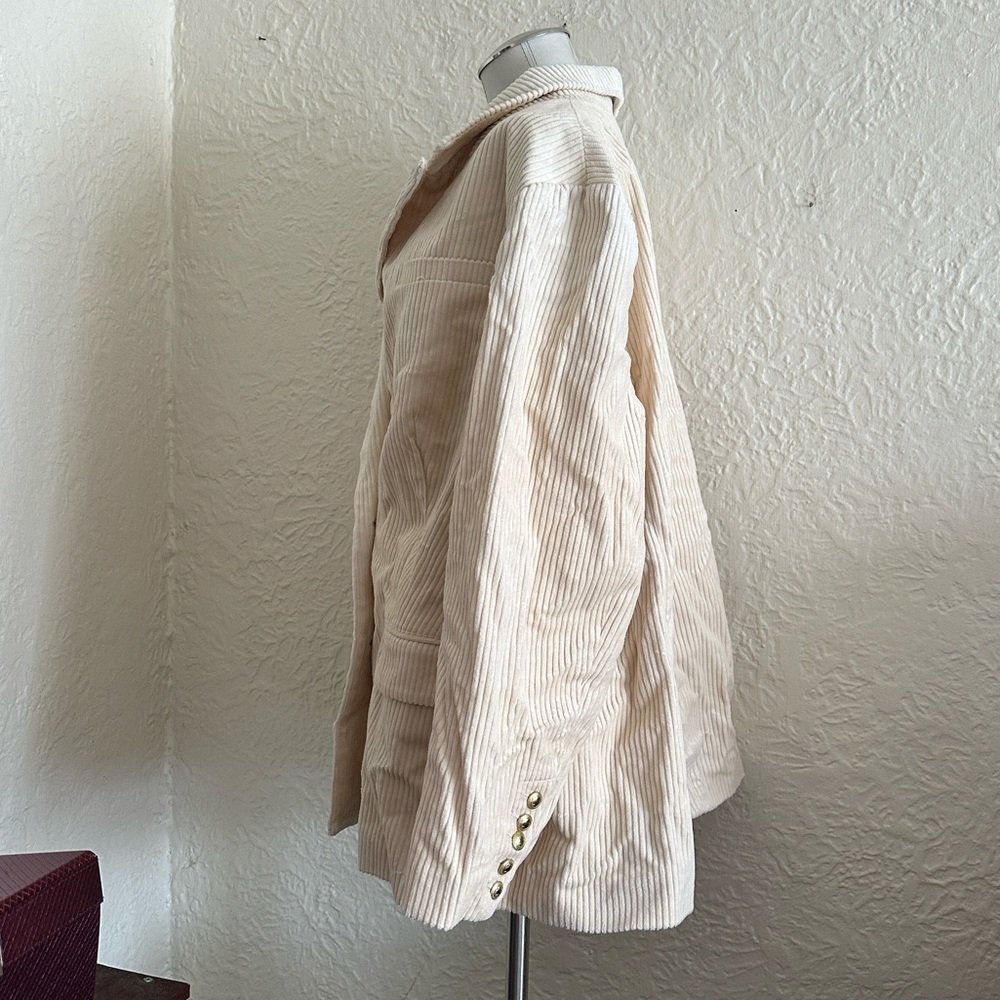 Rowing Blazers x Target Cream Corduroy Double Breasted Blazer NWT 2X DEFECT - Picture 5 of 10